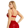 thumbnail image 3 of Yartina Woman's Sparkle Sequins Beaded Padded Bra Top Bralette Rave Party Belly Dance Crop Top Red 34/75, 3 of 7