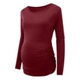thumbnail image 2 of Youmylove Women Maternity Tops Mama Clothes Long Sleeve Scoop Neck Pregnancy T-Shirt Pregnant, 2 of 6