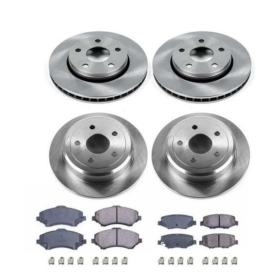 Ultimate Brakes Front and Rear Semi-Metallic Brake Pad and Rotor Kit with Hardware WM80999