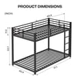 thumbnail image 7 of Miniyam Twin over Twin Metal Bunk Bed for Kids with Ladder and Safety Guardrails, Space-Saving Powder-Coated Steel Frame, Black, 7 of 7