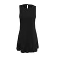 thumbnail image 6 of Women's Summer Casual Dress Round Neck Sleeveless Ruffle Tank A Line Beach Wear Comfortable Flowy Outfit Womens Casual Trendy Midi Dresses, 6 of 7