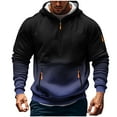 thumbnail image 3 of DPTALR George Men's Long Sleeve Casual Fashion Gradient Zipper Pullover Hoodies,Sweatshirts with Pocket,Dark Blue,Big and Tall Men XXXXXL, 3 of 5