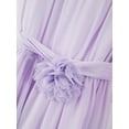 thumbnail image 5 of iEFiEL Kids Flower Girls Chiffon Dress Ruched Neckline Ball Gown Juniors Bridesmaid Dress Lavender 10, 5 of 7