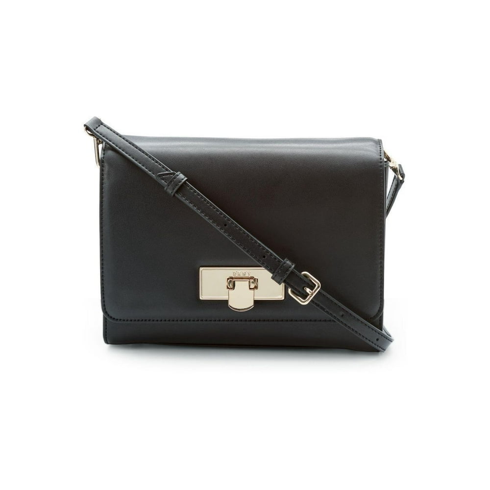 Donna Karan - NEW WT DKNYCassie Black Smooth Leather Flap Small ...