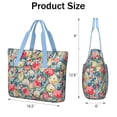 thumbnail image 3 of Tote Bag for Women - Pioneer Flower Shoulder Bag - Large Utility Work Duffle Bag with Zipper Handbag for Travel, Work, Sprots, 3 of 5