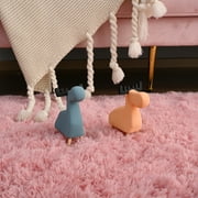 Softlife Stylish Soft Shaggy Velvet Carpet for Living Room/Bedroom, Fluffy Area Rugs,5x8,Cherry Pink