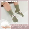 thumbnail image 5 of Toddlers Non Slip Socks with Grips Baby Girls Boys Anti Skid Crew Cotton Gift Socks for Infants Kids, 5 of 7