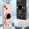 thumbnail image 2 of Cute Stereo Astronaut Stand Phone Case for iPhone 13 12 11 Pro Max Mini X XS XR SE 8 7 6 Plus, Lens Protection Fashion Back Cover(Green,11), 2 of 5