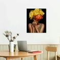 thumbnail image 2 of ARISTURING African American Wall Art Yellow Flower on Black Women Head Vintage Canvas Art Paintings Modern Abstract Girl Picture Home Wall Decor for Bedroom Living Room, Framed Ready to Hang, 2 of 4