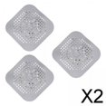thumbnail image 1 of 2x 3x Cubierta de Drenaje Cuadrada, Protección de Drenaje, Tapón de Silicona Plano Plegable, Almohadillas Aislantes para Lavabos, Fregadero, Ducha, Ba 2 piezas, 1 of 8