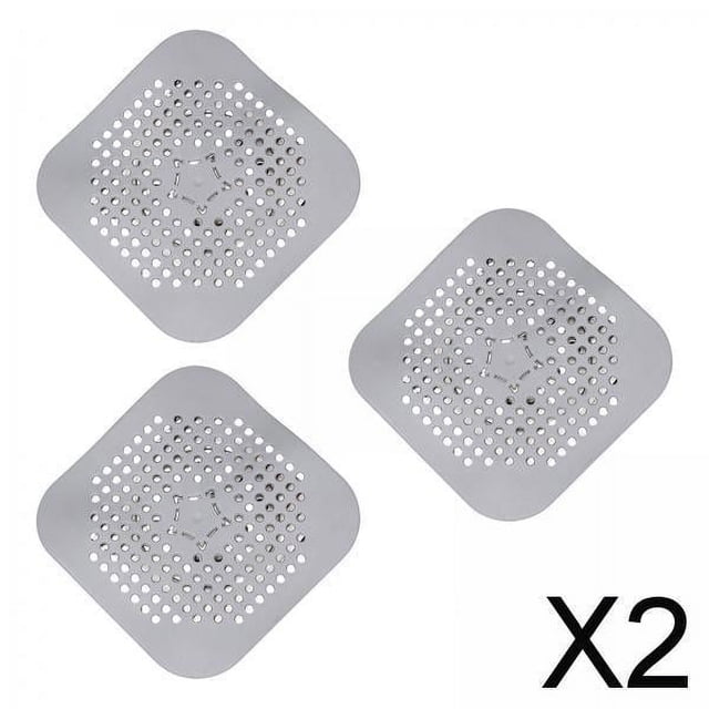 2x 3x Cubierta de Drenaje Cuadrada, Protección de Drenaje, Tapón de Silicona Plano Plegable, Almohadillas Aislantes para Lavabos, Fregadero, Ducha, Ba 2 piezas