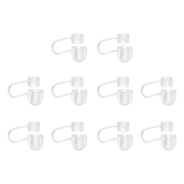 Cubierta de tapa para pajitas de 10 piezas, tapa de silicona transparente que se adapta a pajitas de 8mm/0.31
