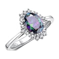 thumbnail image 3 of RYLOS Rings for Women Sterling Silver Ring with 7X5MM Oval Gemstone &  Sparkling Diamonds June Alexandrite Jewelry Size 6, 3 of 7
