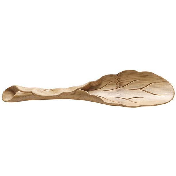 Cuchara de té de bambú tallada, hecha a mano, natural, accesorio para la ceremonia del té