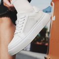 thumbnail image 4 of Men's Light Blue Mesh Breathable Platform Sneakers, Casual Summer Low-Top Shoes, 4 of 10