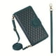 thumbnail image 1 of Zipper Lattice Green Leather Sheath Phone Case For Samsung S23 S22 S21 Ultra / S23 S22 S21 S20 Plus / S23 S22 S21 S20 / A52 / A71 / A72 / A22 / A32 / A21S / S20 FE / S10 Plus / Note 10 20 / Note 20 10, 1 of 4