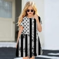 thumbnail image 2 of Quealent Girls 4th of July Dress Toddler Girl American Flag Dresses Short Sleeve Patriotic Clothes Independence Day Outfits Summer Girl Casual Dress Party Clothes Black,5-6 Years, 2 of 4