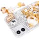 thumbnail image 3 of Funda para iPhone 11 con purpurina, lujosa, brillante, con cristales de diamantes de imitación, piedras preciosas brillantes, calabaza, coche, 3D, hecha a mano, transparente, para iPhone 11 de 6,1 pulgadas. Rojo Verde, 3 of 4