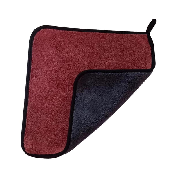 Paño de limpieza de microfibra, toalla de microfibra, paño para lavado de coches, toalla de limpieza absorbente para oficina, coches, ventana y cocina , Rojo Macarena Toallas para lavar autos