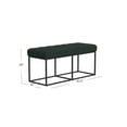 thumbnail image 3 of HomePop Theodore Metal & Faux Suede Bench, 42.5"W x 16"D x 19"H, Deep Forest Green/Black, 3 of 8