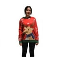 thumbnail image 1 of Reindeer Sweater With a Pompom Women's Ugly Christmas Sweater, 1 of 3