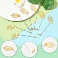 thumbnail image 3 of 60 Pcs Broche à Revers avec Embouts, Feuille Dorée, Plateau Rond Plat en Acier Inoxydable, Accessoires pour Fabrication de Bijoux, Costume DIY, Femmes, Hommes, Badge, Foulard, Chapeau, 3 of 7