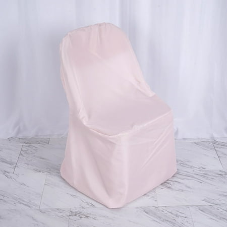 Efavormart Blush Linen Polyester Folding Chair Cover Dinning Chair Slipcover For Wedding Party Event Banquet Catering