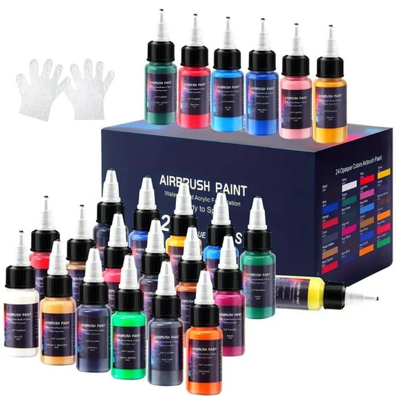 Suriwee 24-Color Acrylic Airbrush Paint Set