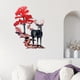 thumbnail image 2 of Arte de pared de metal y bosque, hierro, decoración de pared rústica, árbol de bosque cortado hueco, rojo, 2 of 8