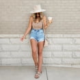 thumbnail image 5 of HAOYUNL Womens Jeans Shorts High-Waisted Denim Pants Female Summer Solid Color Shorts Pants S-XL, 5 of 7