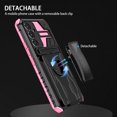 thumbnail image 2 of LHNUNP for Samsung Galaxy A02/M02 Case with Camera Cover, Built-in Kickstand & Belt Clip Holster Rugged Anti-Drop Shockproof Bumper Cover, Pink, 2 of 7