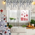 thumbnail image 6 of 2 Pack Valances for Windows, Blue Grey Eucalyptus Window Valances for Living Room/Bedroom/Bathroom, Farmhouse Weeping Leaves on Linen Light Filtering Kitchen Curtain Valance 42"W x12" L, 6 of 9