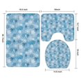 thumbnail image 3 of Light Blue Christmas Snowflake Pattern Bathroom Rugs Sets 3 Piece,Toilet Cover Set,Absorbent Non Slip Bathroom Mats Sets with U-Shaped Contour Rug Toilet Rug Set, 3 of 5