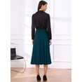 thumbnail image 3 of DARING DIVA Women's High Waist Satin Flared A Line Midi Skirts XS Lake Blue, 3 of 6