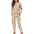 thumbnail image 4 of Tutolipy Capybara Strawberry Printed Sleepwear for Women Drawstring Pajama Cozy Loungewear Long Sleeve Tops Jogger Pants Pjs Sets, M, 4 of 7