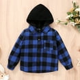 thumbnail image 2 of Younger Tree Toddler Boy Flannel Shirt Baby Long Sleeve Hooded Plaid Button Shirt for 12-18 Months, 2 of 7