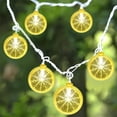 thumbnail image 1 of Lksixu Lemon String Lights, 59 inch Yellow Lime Slice LED Decorative Lights, Battery Operated Warm-Glow Lemon Decorations Waterproof Fruit Design Fairy Lights for Wedding Home Party Indoor Outdoor, 1 of 9