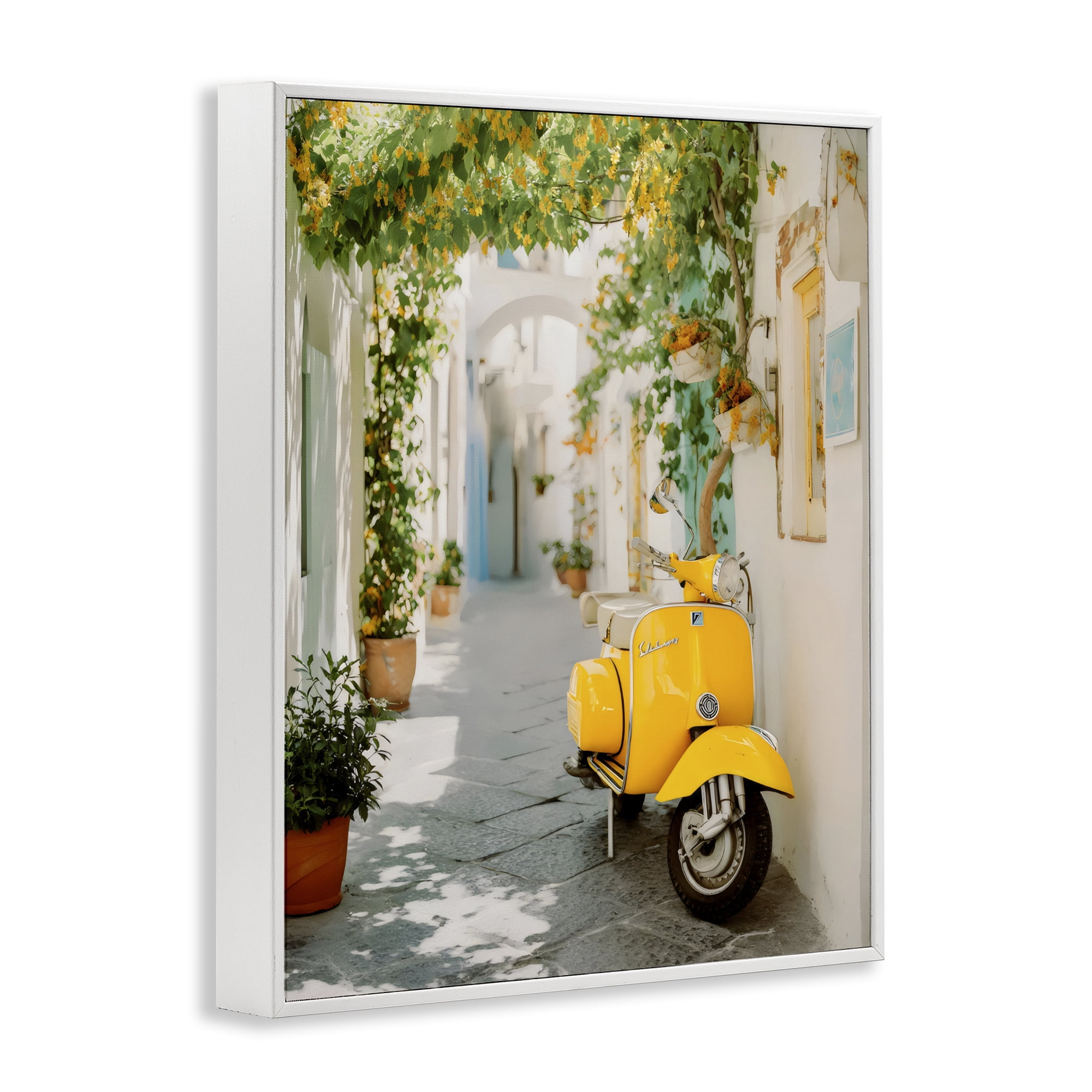Stupell Industries Vacation Ride Through Alley White Framed Giclee Art, design by Franklyn Gregory