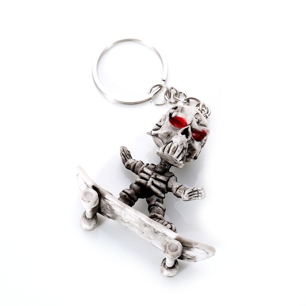 Anitque Copper Cool Skull Whistles Keychain Key Ring Pendant Whistle Xmas Gift 
