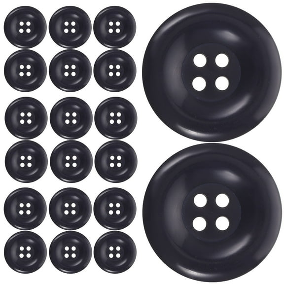 KALLORY 50Pcs Round Sewing Buttons Navy Blue Resin for Clothes and Skirts