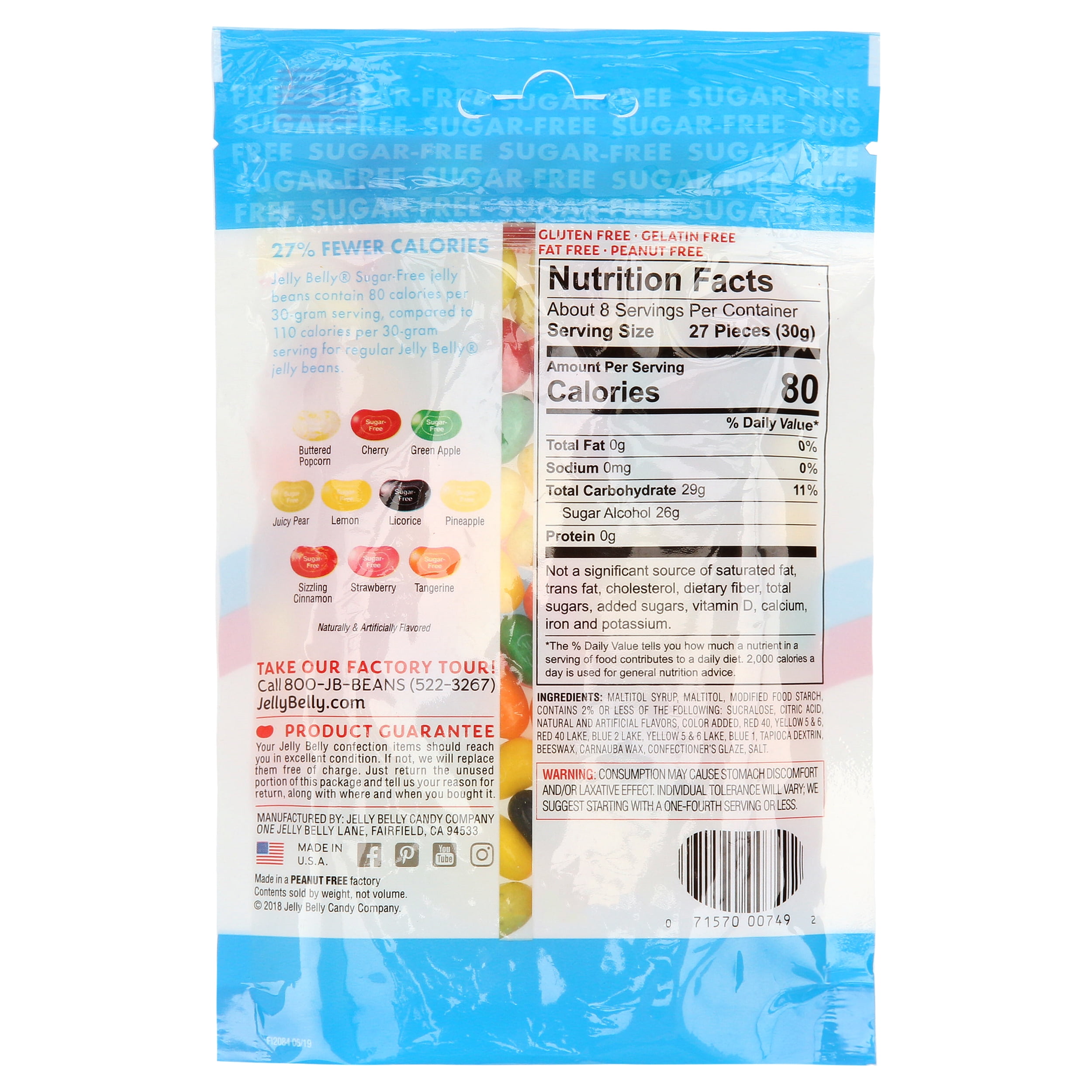 Jelly belly nutrition label