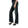 thumbnail image 3 of Miss Halladay Women's Stretch Denim Flare Jeans Dark Blue Whisker Wash, 3 of 3