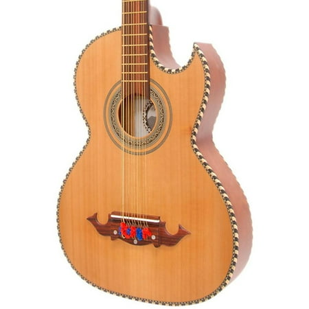 Paracho Elite Guitars Odessa-P 10 String Acoustic-Electric Bajo Quinto Natural