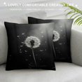 thumbnail image 3 of Nawypu  Dandelion Throw Pillow Cushion Cover, Monochrome Dandelions Blowing in The Wind Fluffy Flower Romance Theme, Decorative Square Accent Pillow Case,  White Charcoal Grey, 3 of 5