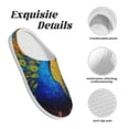thumbnail image 5 of Disketp Peacocks Women's Men's Slippers Plush Slip-On House Slipper for Winter Indoor Soft Cushion Non-slip Fluffy Slides Slippers-46/47, 5 of 7