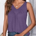 thumbnail image 4 of ZyeKqe Womens Tank Tops V Neck Ruched Cute Loose Fitted Casual Sleeveless Beach Vacation Summer Cami Tops, 4 of 6