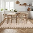 thumbnail image 4 of Garvee 9'x12' Modern Bordered Area Rug Farmhouse Neutral Carpet, Washable Rug Non Slip Soft Rugs for Living Room Bedroom Home Office, Linen, 4 of 9