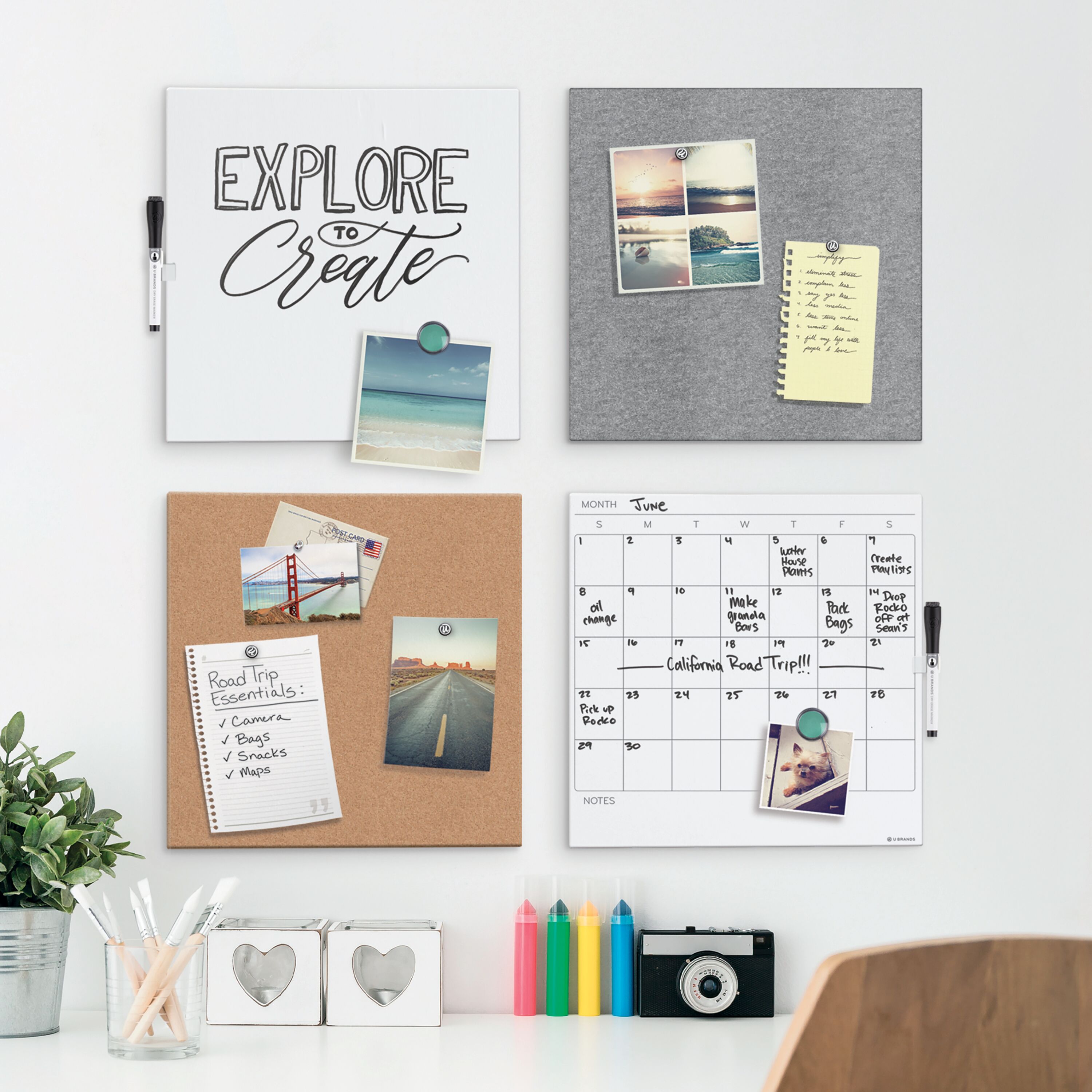 U Brands 14" x 14" Magnetic Dry Erase Tile photo 7