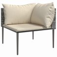 thumbnail image 2 of vidaXL 8 Piece Garden Lounge Set with Cushions Grey Poly Rattan, 2 of 5