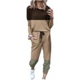 thumbnail image 3 of Eryao Deals Today Plus Size Lounge Sets for Women 2 Piece Color Block Joggers Track Suits Casual Long Sleeve Round Neck Pullovers and Drawstring Pants with Pockets Soft Sweatsuits,Multicolor,XXL, 3 of 6